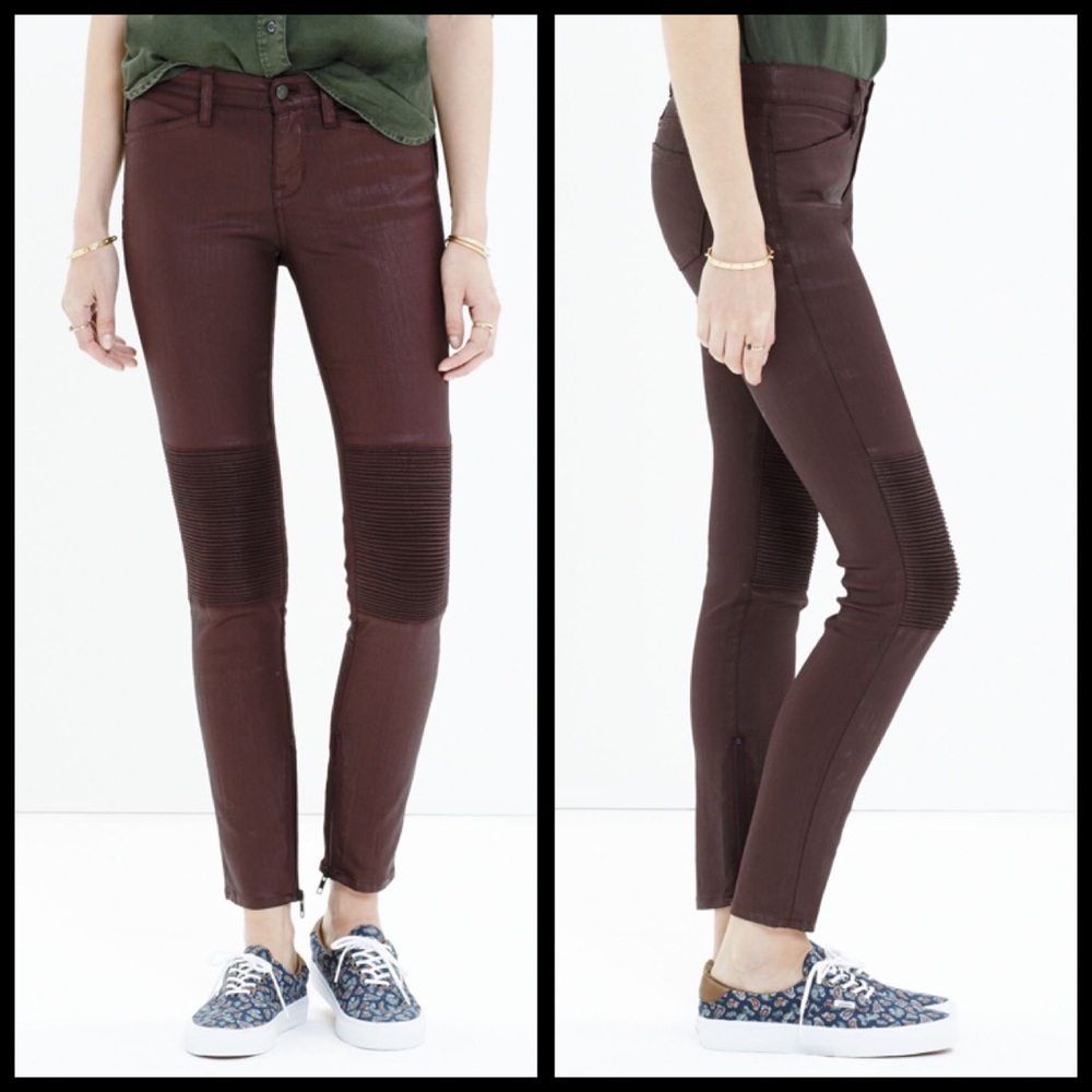 Madewell Coated Skinny Moto Jeans